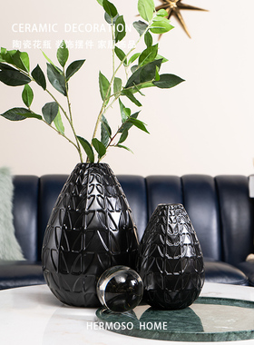 HERMOSO 斯波蒂拼三角陶瓷花瓶摆件客厅插花桌面酒柜装饰茶几乔迁