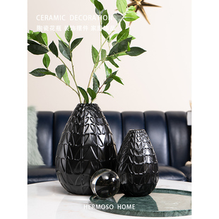 HERMOSO 斯波蒂拼三角陶瓷花瓶摆件客厅插花桌面酒柜装饰茶几乔迁