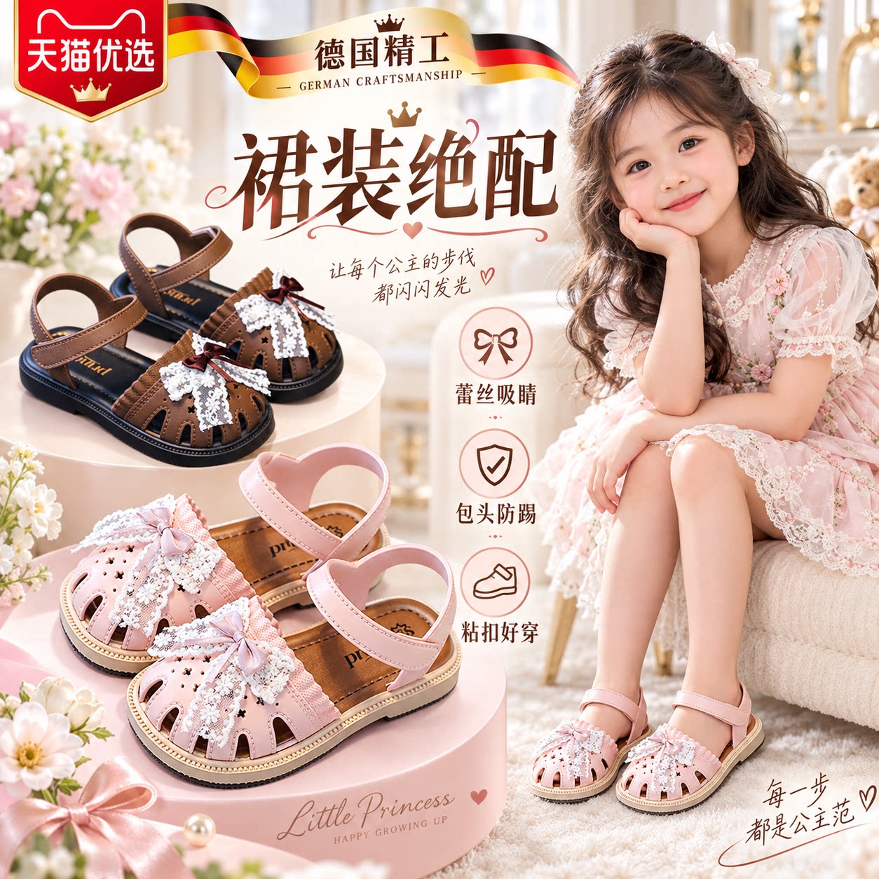 【德国精工】软底防滑防水凉鞋