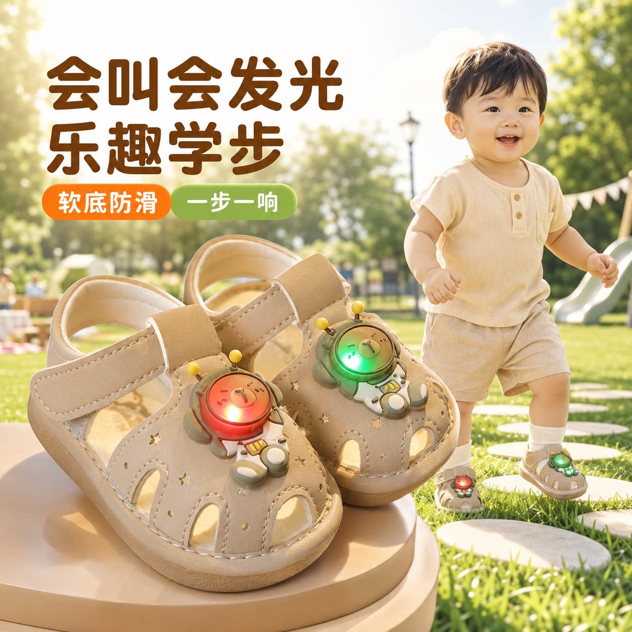 夏季宝宝学步鞋舒适软底