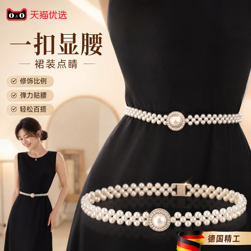 珍珠腰带女韩版装饰高级