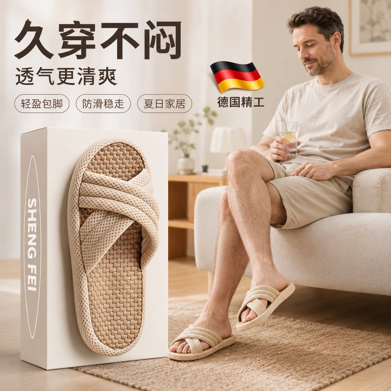 【德国精工】防滑软底拖鞋