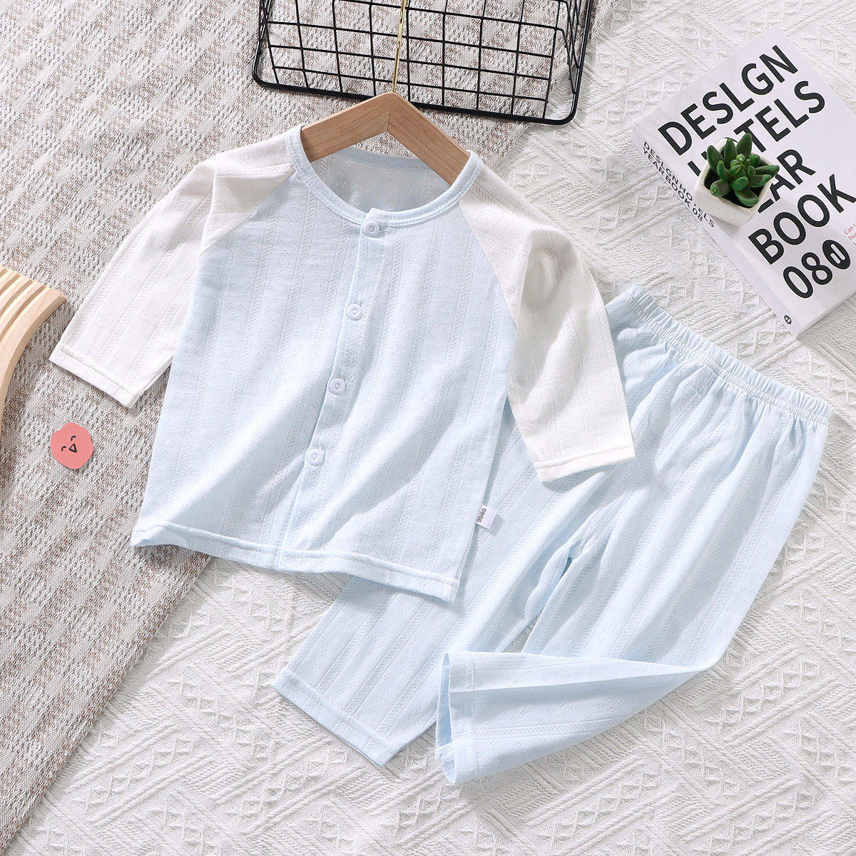 夏季新款儿童睡衣九分袖九分裤女长款空调服婴幼儿薄家居服,童装/婴儿装/亲子装,套装,淘宝优惠券,粉丝福利购,淘宝优惠卷