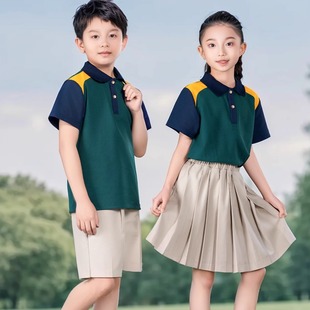 中小学生校服班服运动服英伦学院风中大童青少年夏季 短袖 两件套装