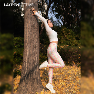 LAYEEN ACTIVE 生命力花裤子 心流万花筒 9分裸感亲肤瑜伽健身