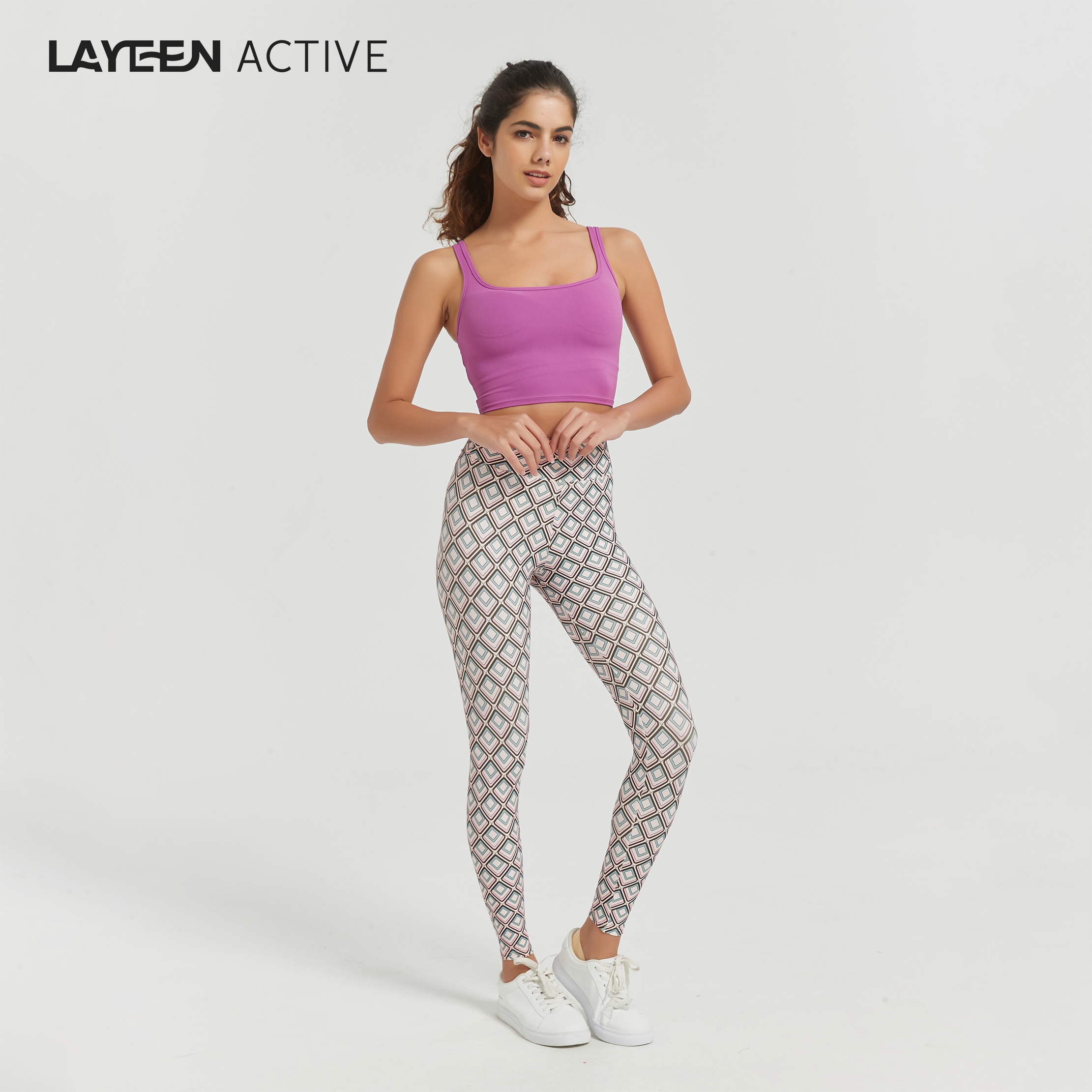 LAYEEN ACTIVE 花裤子 芳芳是玉 中腰9分瑜伽健身防晒230081