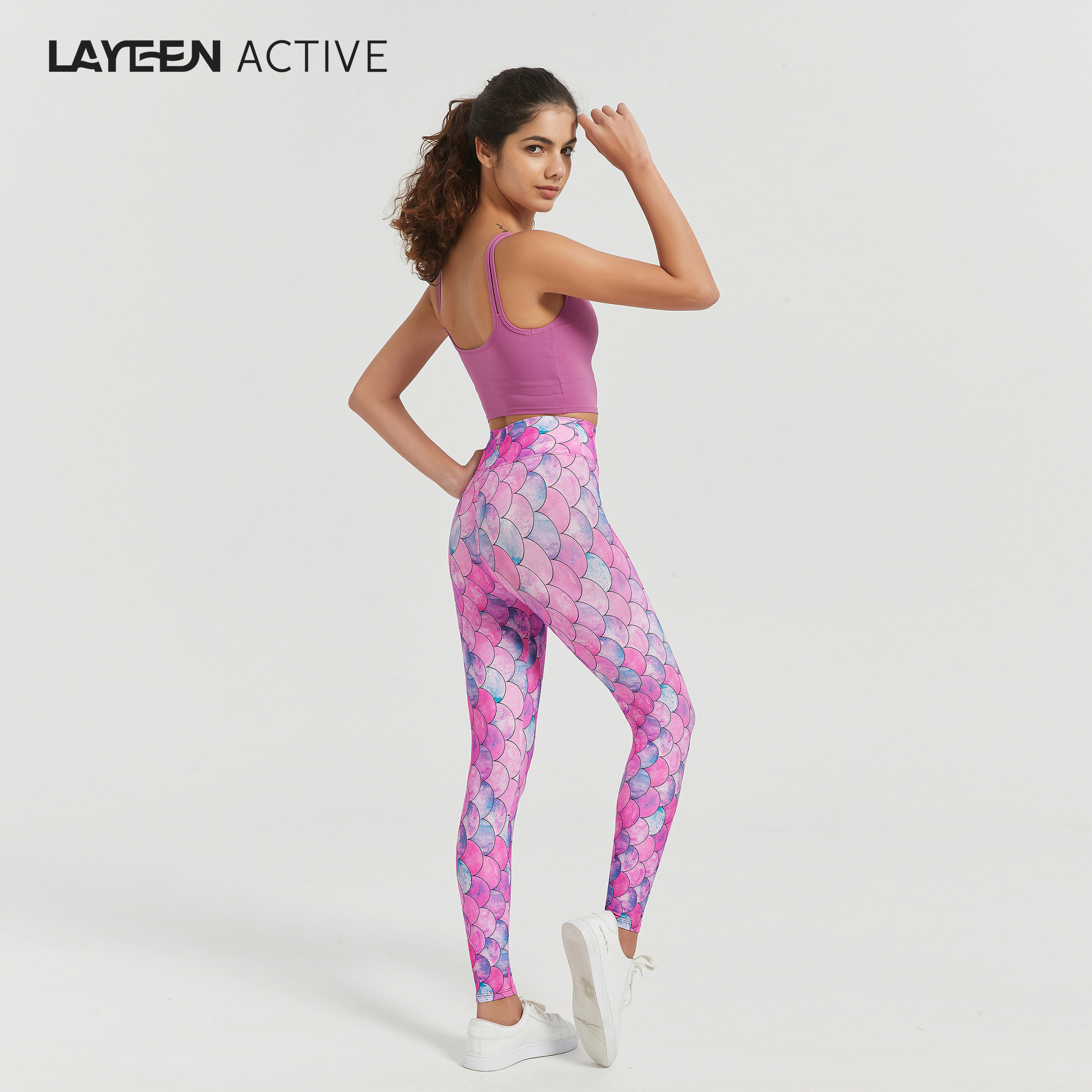 LAYEEN ACTIVE 花裤子 人鱼小姐 中腰9分瑜伽健身防晒230055