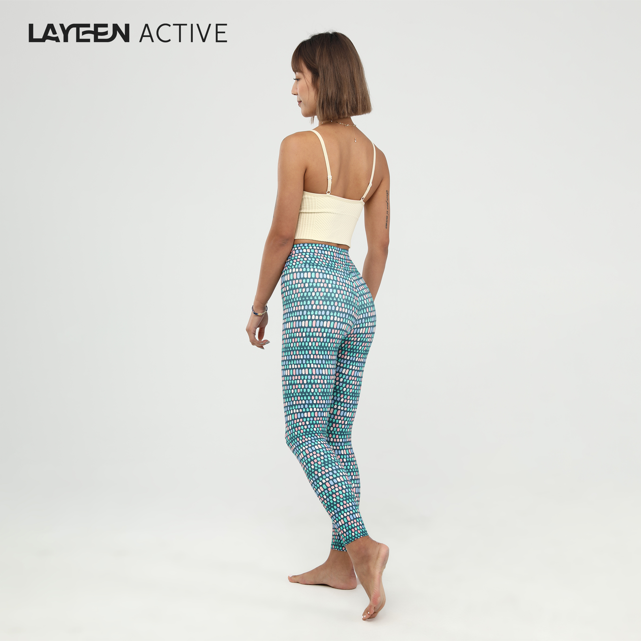 LAYEEN ACTIVE 花裤子 莫兰迪图腾 中腰9分瑜伽健身防晒230100