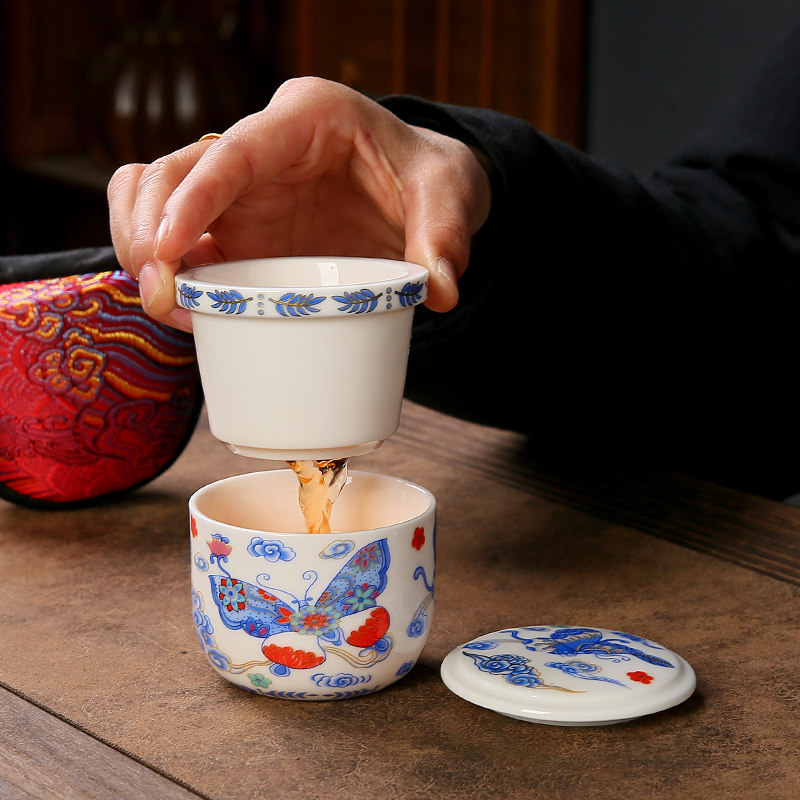 便携旅行茶具一人饮陶瓷快客杯一壶一杯单人户外随身收纳精致套装,餐饮具,旅行茶具,淘宝优惠券,粉丝福利购,淘宝优惠卷