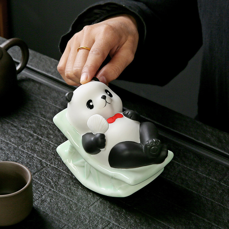 陶瓷茶宠摆件精品可养可爱熊猫手工茶玩茶桌茶台茶盘装饰茶具配件,餐饮具,茶宠摆件,淘宝优惠券,粉丝福利购,淘宝优惠卷