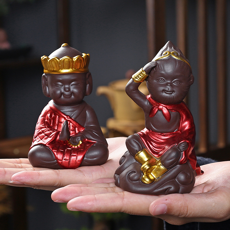 西游记紫砂茶宠摆件精品可养禅意孙悟空茶玩茶桌茶台装饰茶具配件