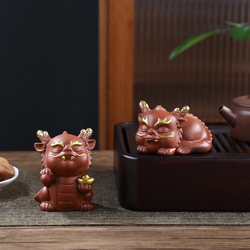 手工紫砂龙宝茶宠精品摆件可养招财茶玩茶桌茶台茶盘装饰茶具配件