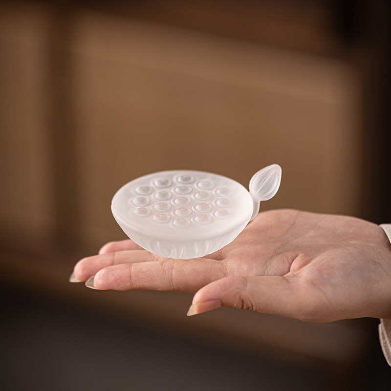 玻璃莲蓬造型茶托杯垫壶盖托杯托图片