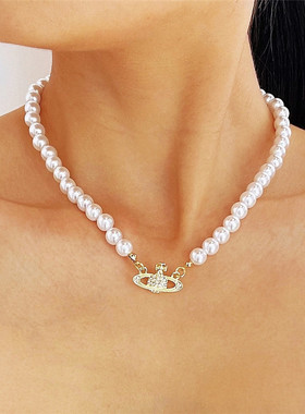 西太后 畅销时尚创意星球珍珠项链女可爱浪漫婚礼锁骨项链饰品