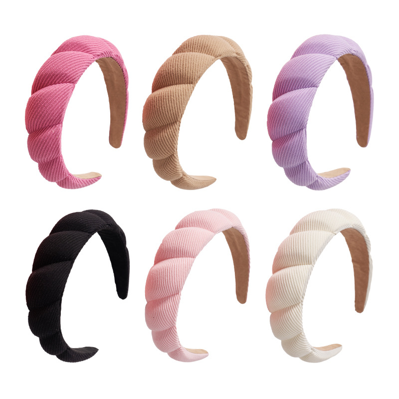跨境热卖麻花海绵云朵发箍女ins风颅顶发卡洗脸头箍头饰