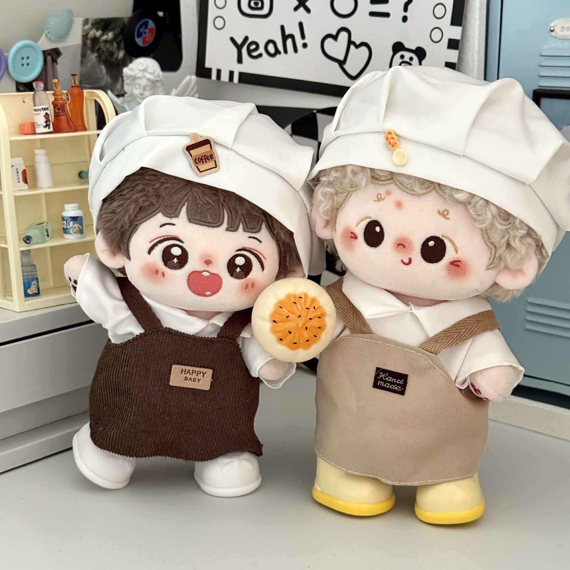 20厘米棉花娃娃衣服女毛绒玩具公仔可爱美拉德厨师全套换装娃衣,玩具/童车/益智/积木/模型,娃娃/配件/着替,淘宝优惠券,粉丝福利购,淘宝优惠卷