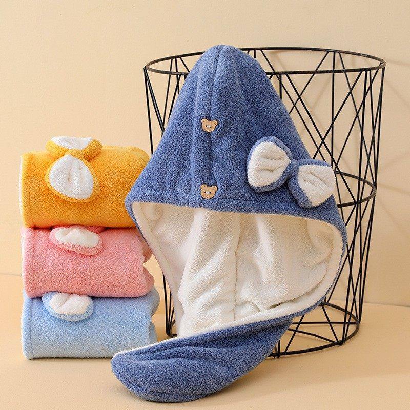 加厚干发帽双层女士可爱蝴蝶结珊瑚绒强吸水擦头发速干发包头巾,居家布艺,干发毛巾,淘宝优惠券,粉丝福利购,淘宝优惠卷