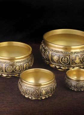 黄铜莲花底有求必应聚宝盆客厅店铺办公室开业礼品玄关客厅摆件