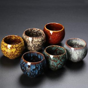 陶瓷窑变主人杯单杯天目釉功夫茶杯不倒杯子品茗杯建盏龙蛋杯