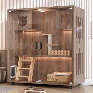 猫别墅实木超大空间豪华猫笼子猫舍猫屋家用室内猫咪房子猫窝猫柜