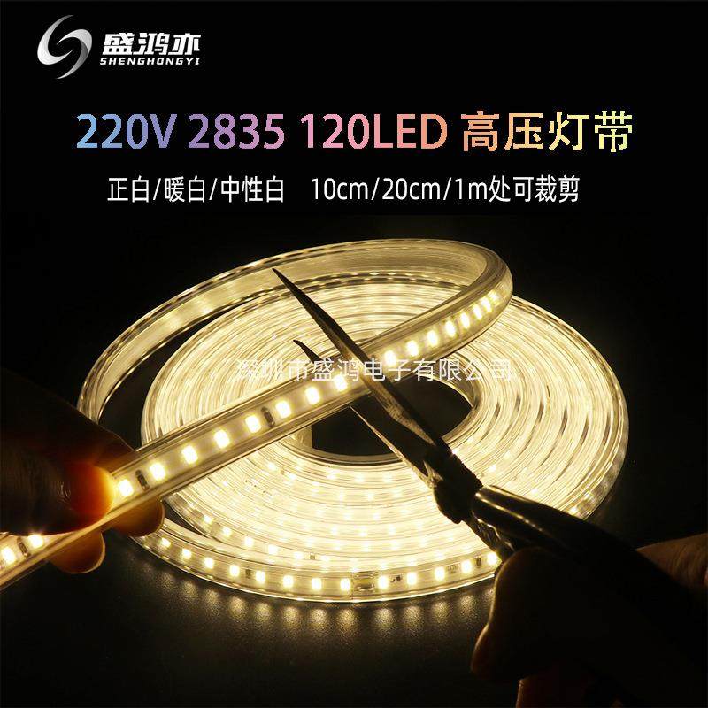 led灯带220V2835无导线120灯可裁剪高亮室内户外防水装饰长条灯带,家装灯饰光源,室外LED灯带,淘宝优惠券,粉丝福利购,淘宝优惠卷