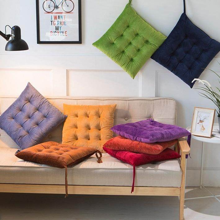 水晶绒餐学生 坐垫家用椅垫冬天简约现代电脑椅软毛绒厂家