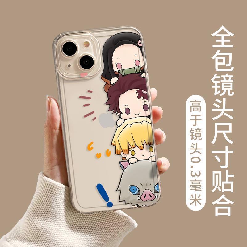 新款鬼灭之刃适用苹果15Promax手机壳14/1312/11透明XS/XR软壳