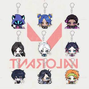 瓦罗兰特游戏周边钥匙扣可爱Q版芮娜霓虹暮蝶贤者卡通书包挂件
