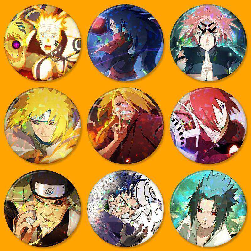 火影忍者手游周边吧唧镭射碎片微章学生书包挂件胸针别针生日礼物