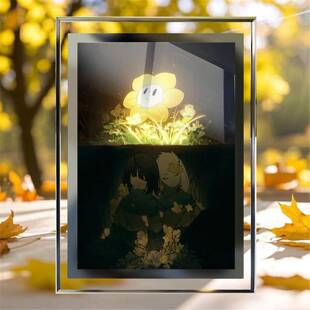 传说之下undertale骷髅sans游戏周边水晶玻璃相框摆台新款房间ins