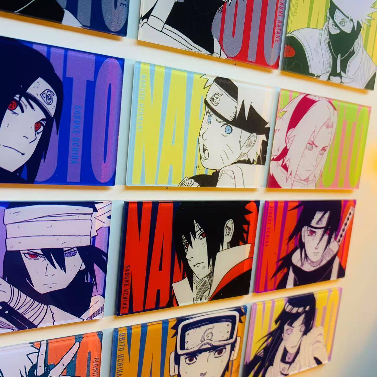 新火影忍者亚克力艺术卡冰箱贴磁力贴洞洞板贴磁力鸣人卡卡西第三