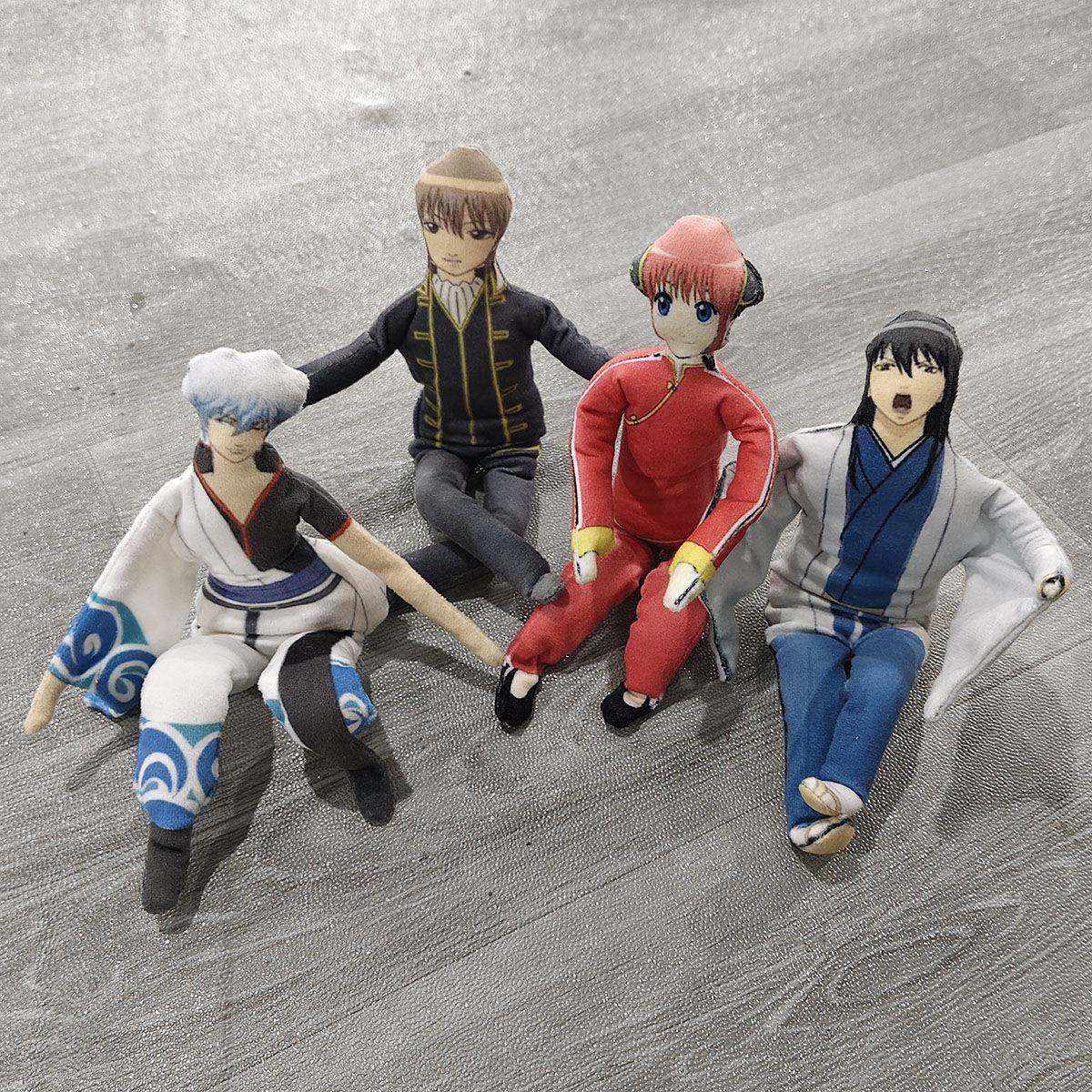 银魂抽象无白边有铁丝骨架毛绒玩偶坂田银时凹造型公仔可定制