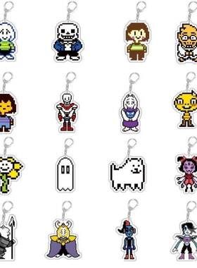 传说之下周边钥匙扣UNDERTALE 双面硬刷亚克力包包挂件礼物物料