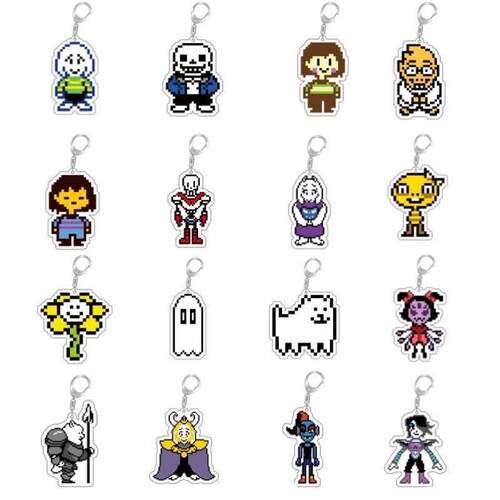 传说之下周边钥匙扣UNDERTALE 双面硬刷亚克力包包挂件礼物物料
