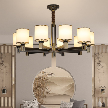 全铜新中式客厅吊灯具中国风2020新款卧室灯现代简约餐厅灯具套餐