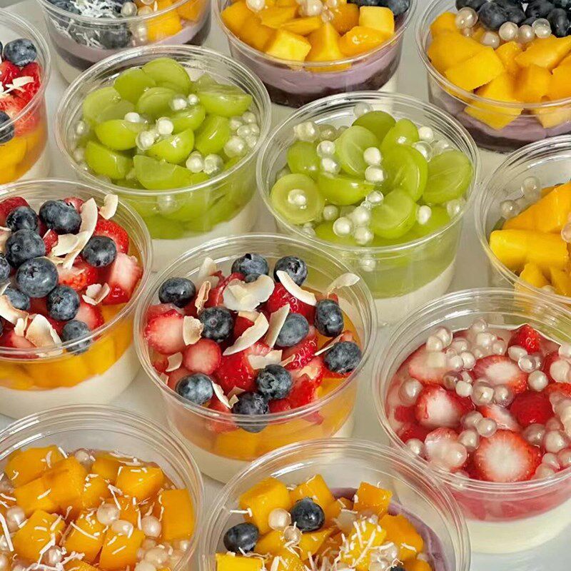 糖水芋泥芋圆饱饱碗打包盒椰奶冻杯子冰汤圆包装盒甜品杯水果捞盒