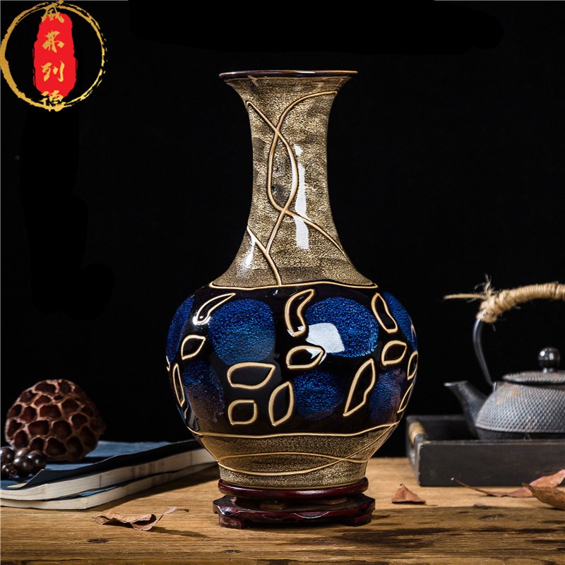 威弗列德电视柜酒柜插花摆设现代古典中式客厅陶瓷工艺品花瓶摆件