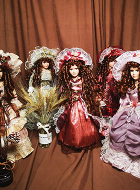 41厘米复古欧式人物创意家里酒柜卧室客厅办公室摆件礼品古董娃娃