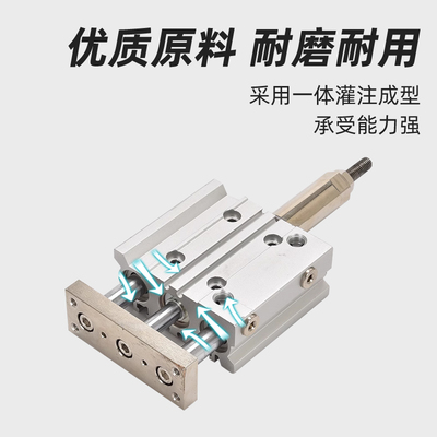 MGP气动三杆三轴行程可调节气缸MGPMJ12/16/20/25/32/40-10/20/30