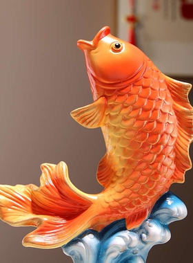 新中式创意陶瓷锦鲤鱼招财摆件玄关电视柜年年有余如鱼得水装饰品