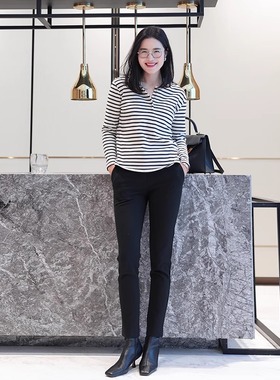 COLIN WANG-限定升级|镇店神裤罗马布显瘦直筒西装裤小黑裤张若愚