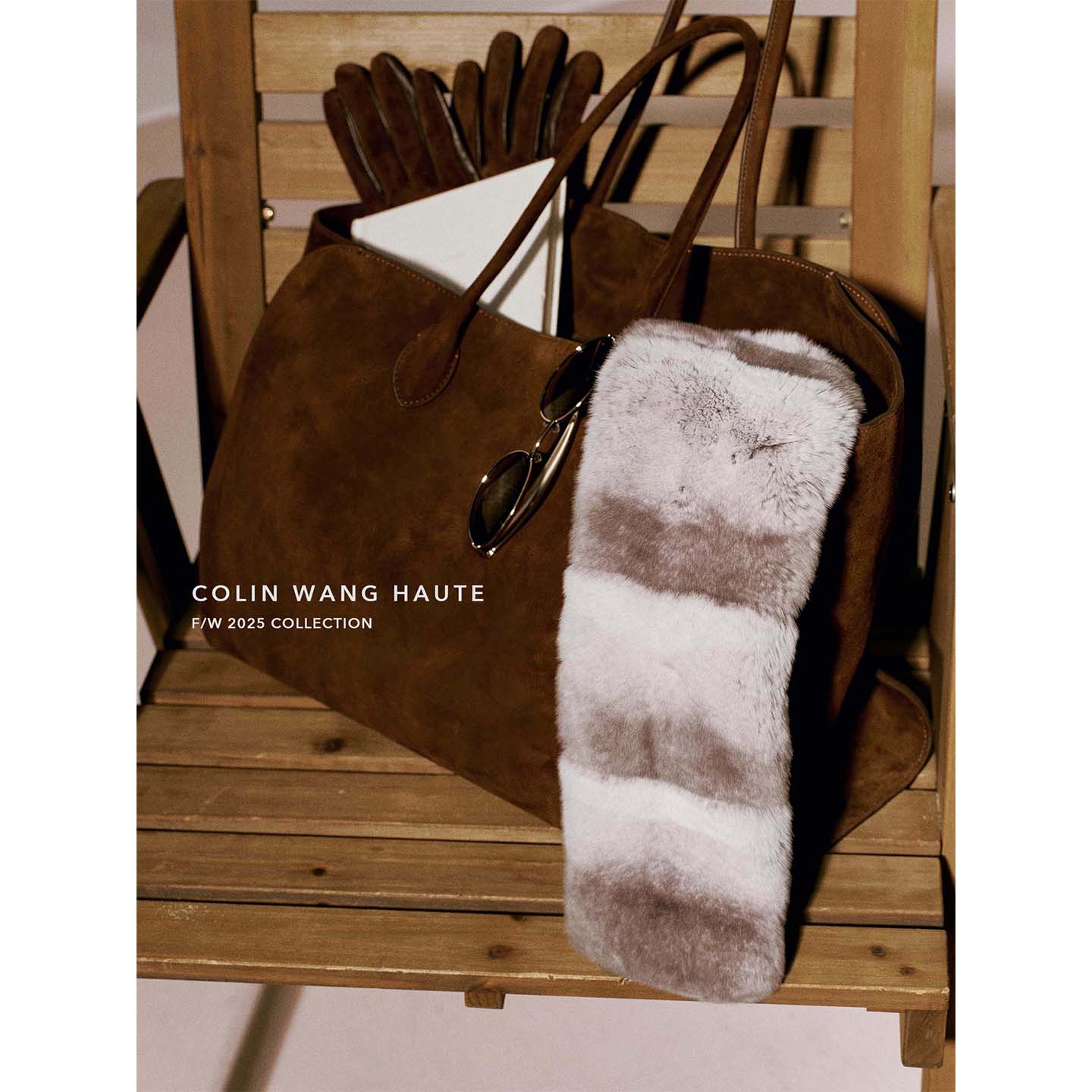 COLINWANG-雾霭行吟|A级獭兔毛龙猫色保暖御寒双面毛领围脖围巾