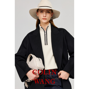 COLIN WANG国王的轮廓|奢牌同源14μm山羊绒老钱风双面呢大衣外套