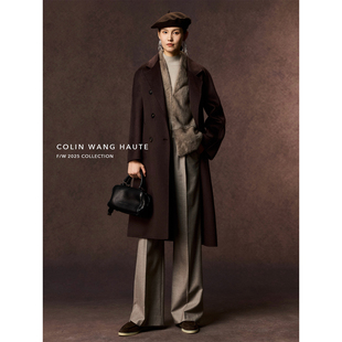 COLINWANG-流动哲学|澳洲进口精纺羊毛极简通勤松紧腰直筒西装裤