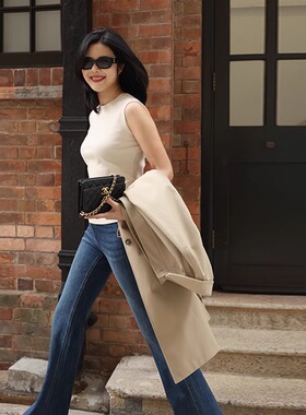 COLIN WANG-随手搭|精梳长绒棉百搭3色修身显瘦打底背心张若愚