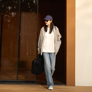 卫衣 内蒙山羊绒重磅松弛老钱风双面针织开衫 COLINWANG 大地礼赞