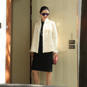 高定真丝提花加厚秋冬水貂新中式 COLINWANG 融雪之羽 棉服张若愚