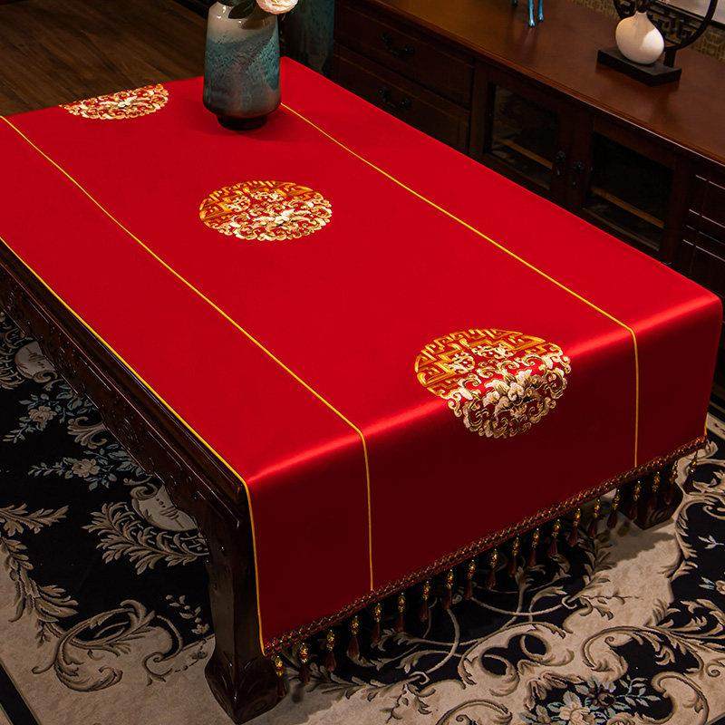 中式家用长方形桌布布艺餐桌垫现代电视柜盖布客厅茶几垫桌旗定制,居家布艺,茶几垫,淘宝优惠券,粉丝福利购,淘宝优惠卷