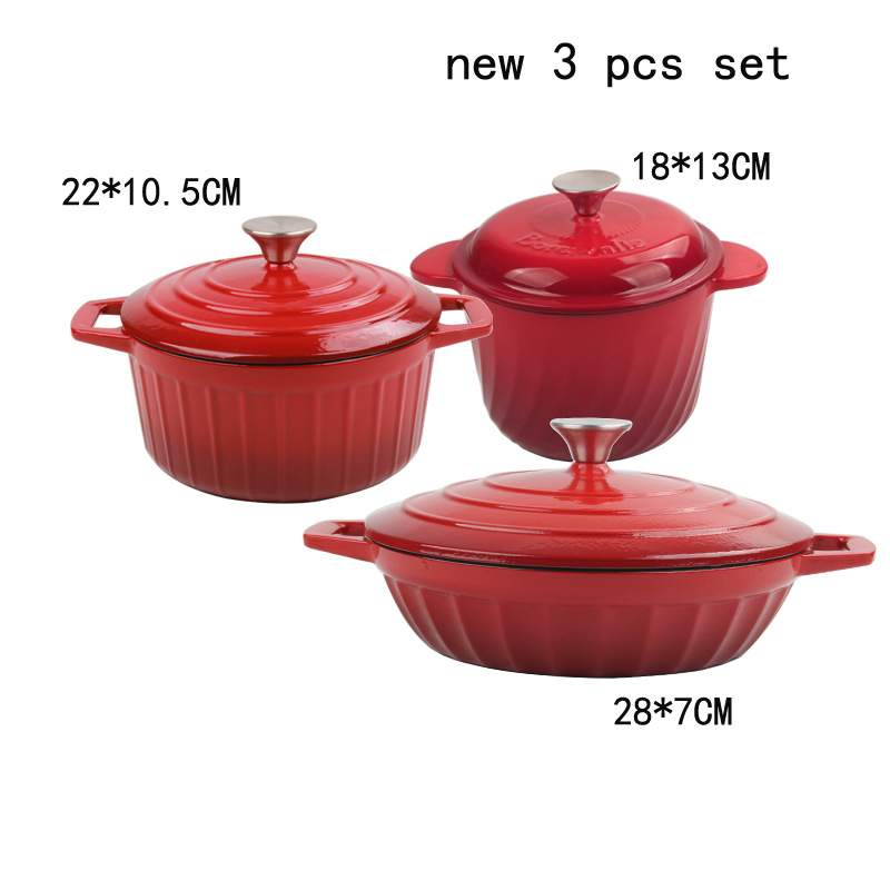 铸铁锅/cast iron pot/套装锅6件套/fry pan/bakeware/7 pcs set