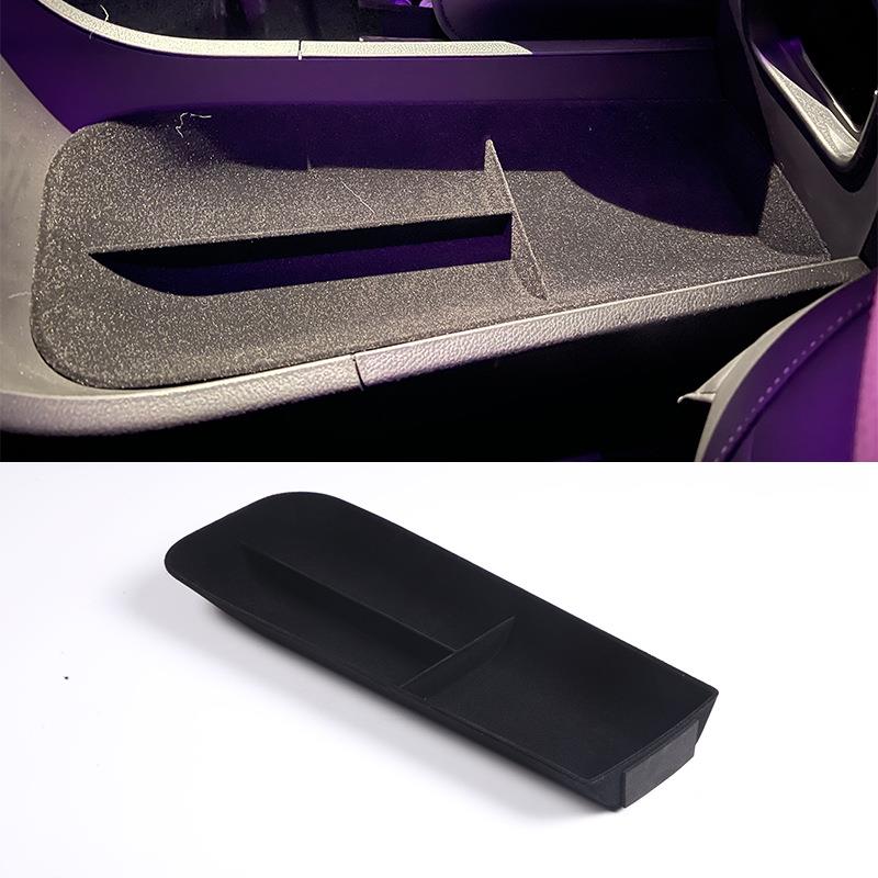 适用于22款奔驰smart精灵#1中控下储物盒ABS绒面改装配件